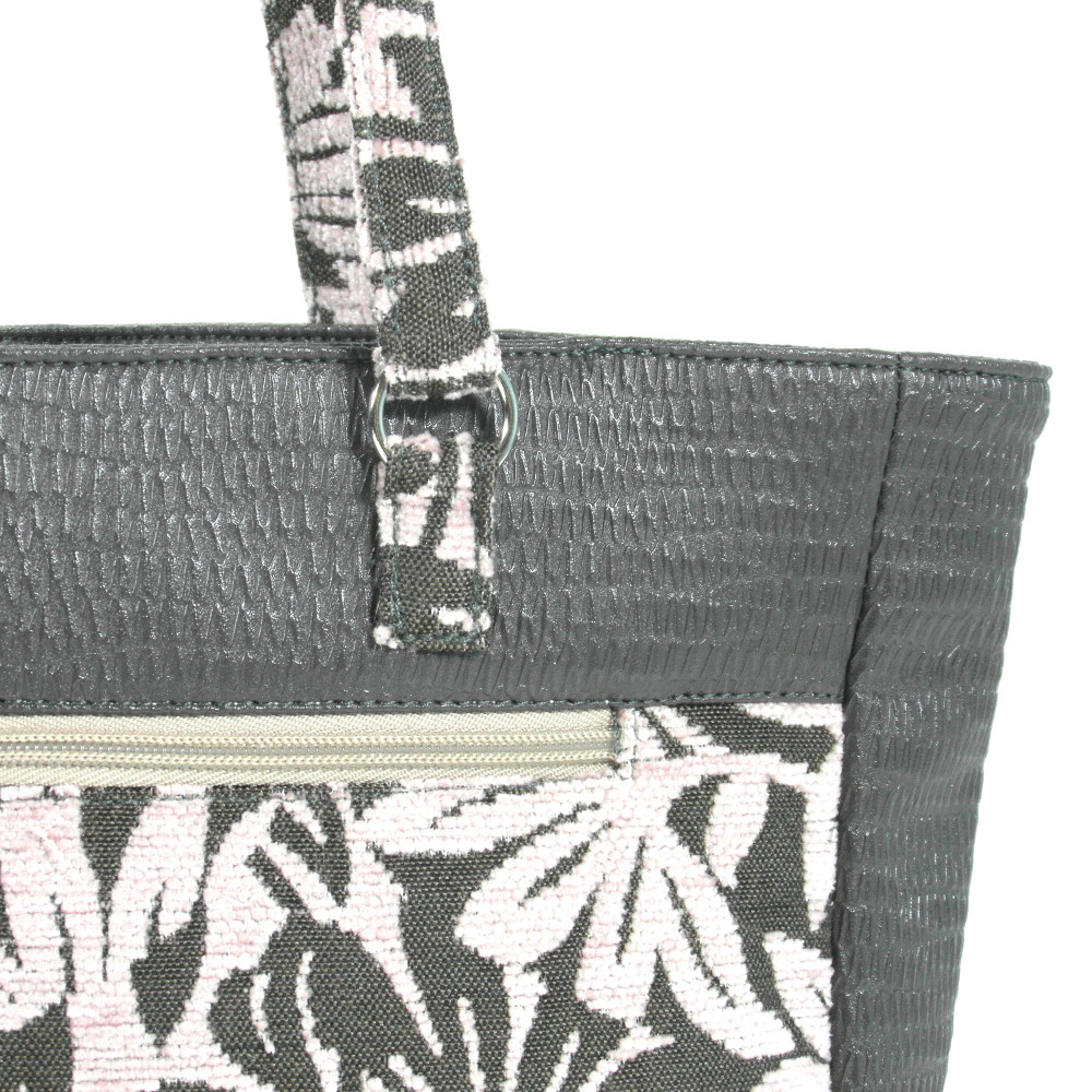 Sac en velours feuilles, rose poudré et uni marron – Image 5