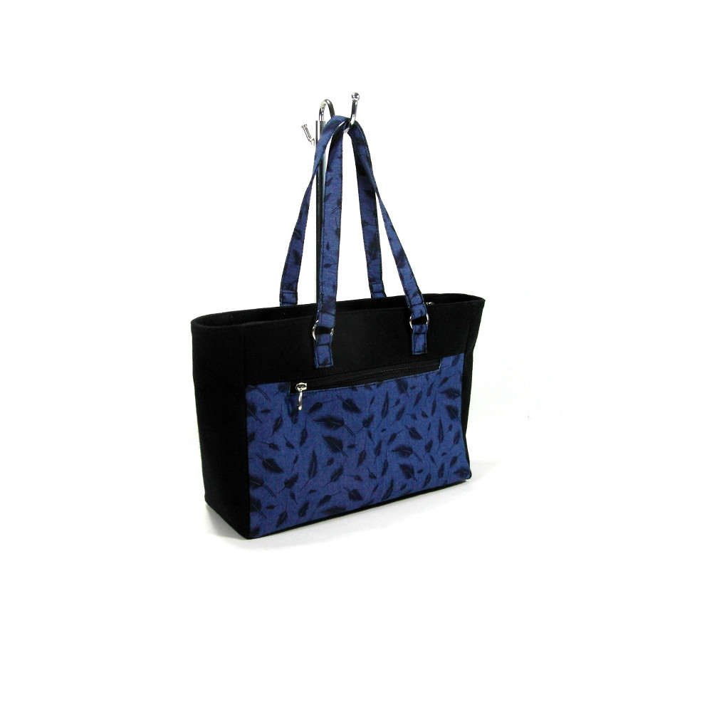 Sac en jean motifs plumes et uni noir – Image 3