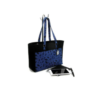 Sac en jean motifs plumes et uni noir