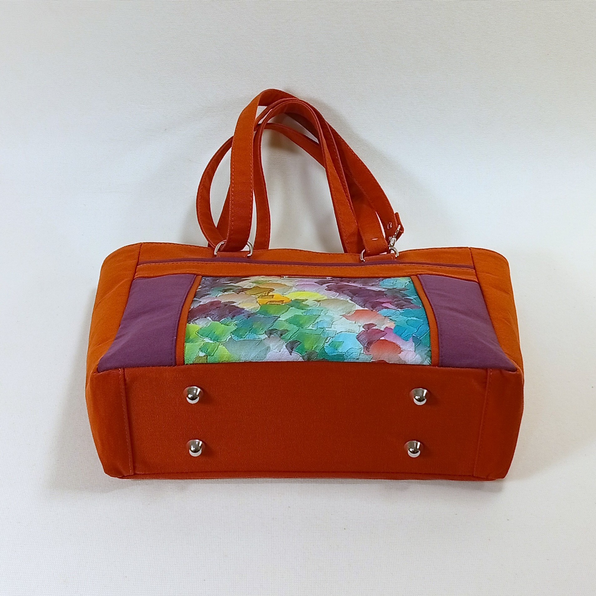 Sac Chloé (2 en 1) abstrait, violet et uni orange – Image 6