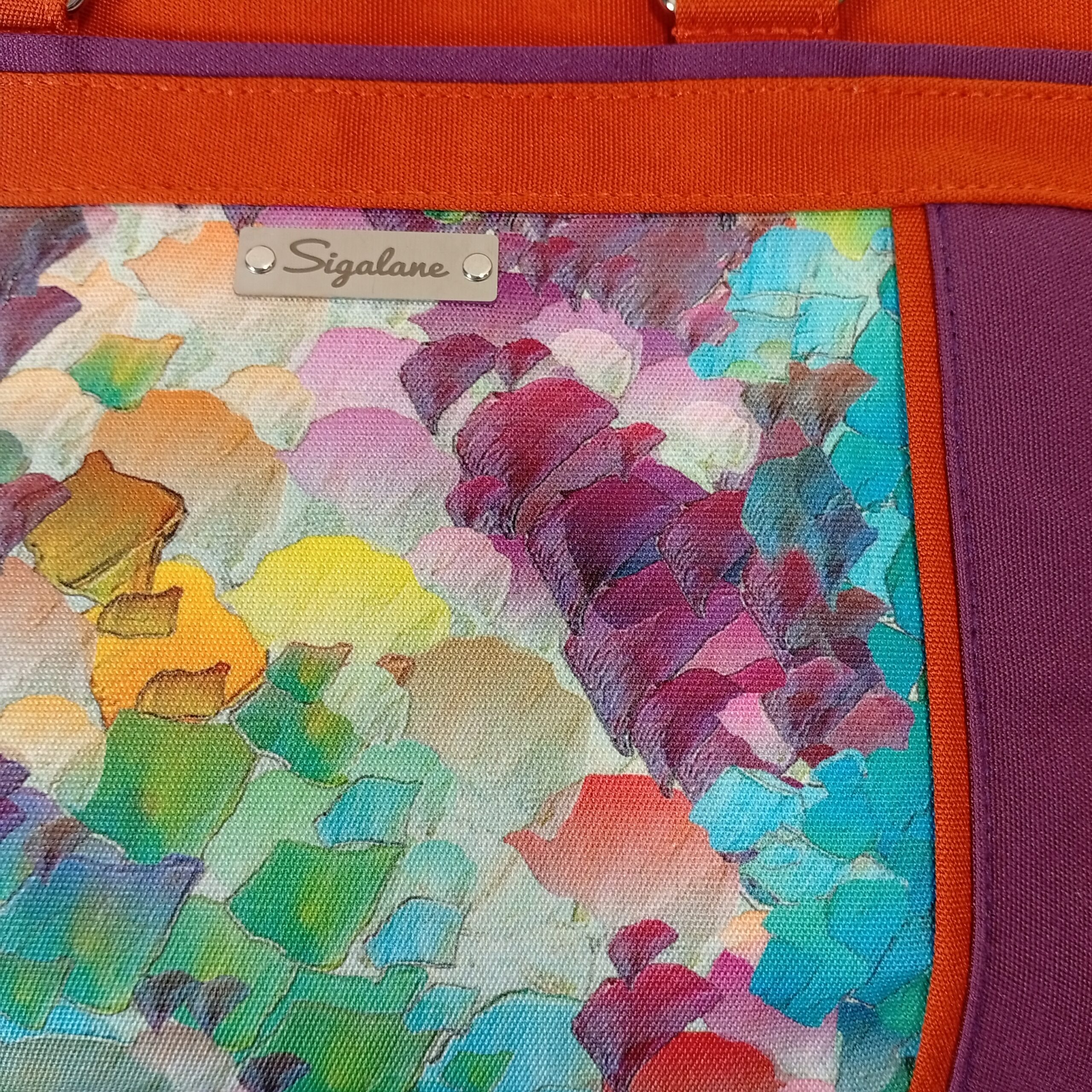 Sac Chloé (2 en 1) abstrait, violet et uni orange – Image 8