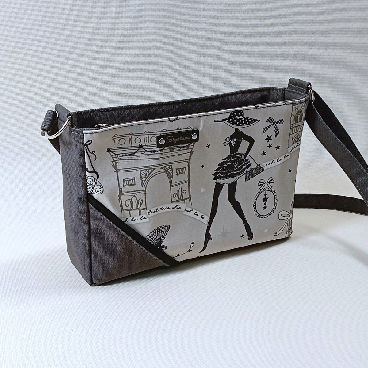 Sac Emma petite robe noire et uni gris – Image 3