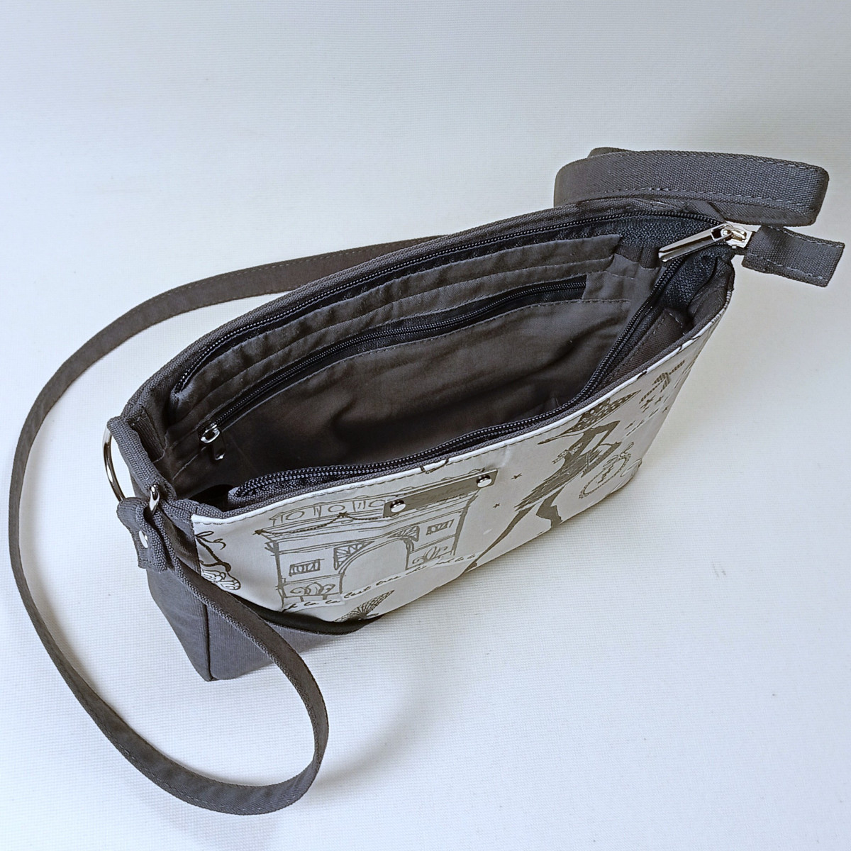 Sac Emma petite robe noire et uni gris – Image 5